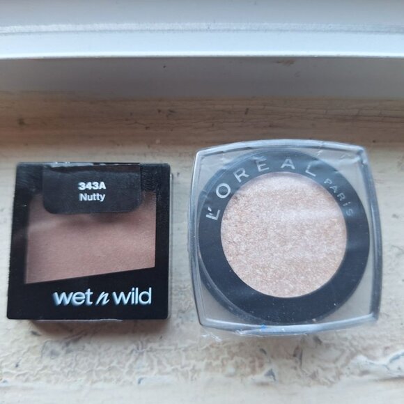 🍫✨ Wet n Wild + L’Oréal Eyeshadow Duo – Nutty & Hourglass Beige (Brand New) - Picture 1 of 1